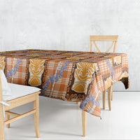 Aloha Hawaii Tiki Palaka Motifs Tablecloth Honohono Lei Orange Elegant Vibes LT14 - Polynesian Pride