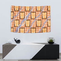 Aloha Hawaii Tiki Palaka Motifs Tapestry Honohono Lei Orange Elegant Vibes LT14 - Polynesian Pride