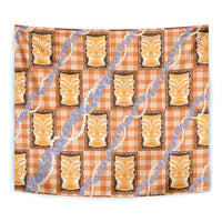 Aloha Hawaii Tiki Palaka Motifs Tapestry Honohono Lei Orange Elegant Vibes LT14 - Polynesian Pride