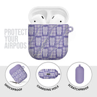 Aloha Hawaii Tiki Palaka Motifs AirPods Case Honohono Lei Purple Elegant Vibes