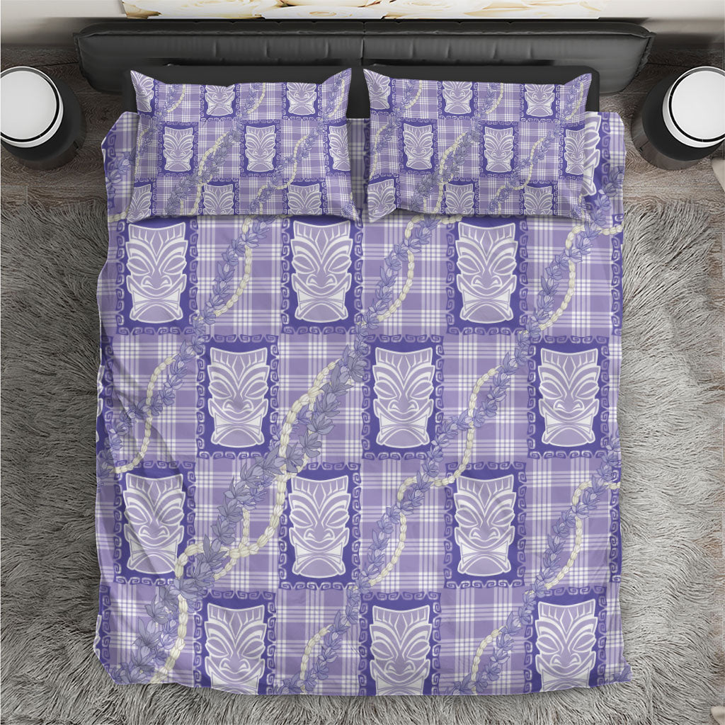 Aloha Hawaii Tiki Palaka Motifs Bedding Set Honohono Lei Purple Elegant Vibes LT14 Purple - Polynesian Pride