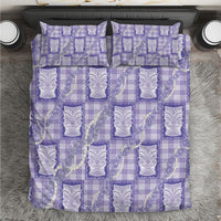 Aloha Hawaii Tiki Palaka Motifs Bedding Set Honohono Lei Purple Elegant Vibes LT14 Purple - Polynesian Pride
