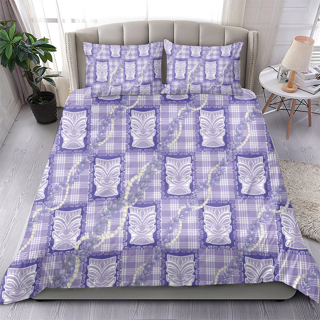Aloha Hawaii Tiki Palaka Motifs Bedding Set Honohono Lei Purple Elegant Vibes LT14 - Polynesian Pride