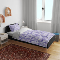 Aloha Hawaii Tiki Palaka Motifs Bedding Set Honohono Lei Purple Elegant Vibes LT14 - Polynesian Pride