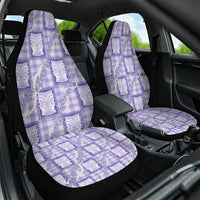 Aloha Hawaii Tiki Palaka Motifs Car Seat Cover Honohono Lei Purple Elegant Vibes