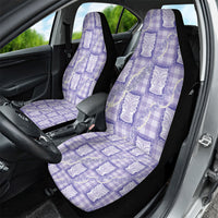 Aloha Hawaii Tiki Palaka Motifs Car Seat Cover Honohono Lei Purple Elegant Vibes