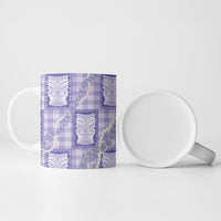 Aloha Hawaii Tiki Palaka Motifs Ceramic Mug Honohono Lei Purple Elegant Vibes LT14 - Polynesian Pride