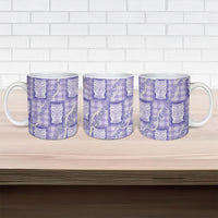 Aloha Hawaii Tiki Palaka Motifs Ceramic Mug Honohono Lei Purple Elegant Vibes LT14 - Polynesian Pride