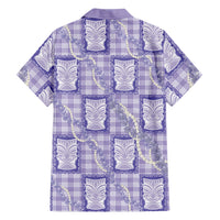 Aloha Hawaii Tiki Palaka Motifs Family Matching Tank Maxi Dress and Hawaiian Shirt Honohono Lei Purple Elegant Vibes