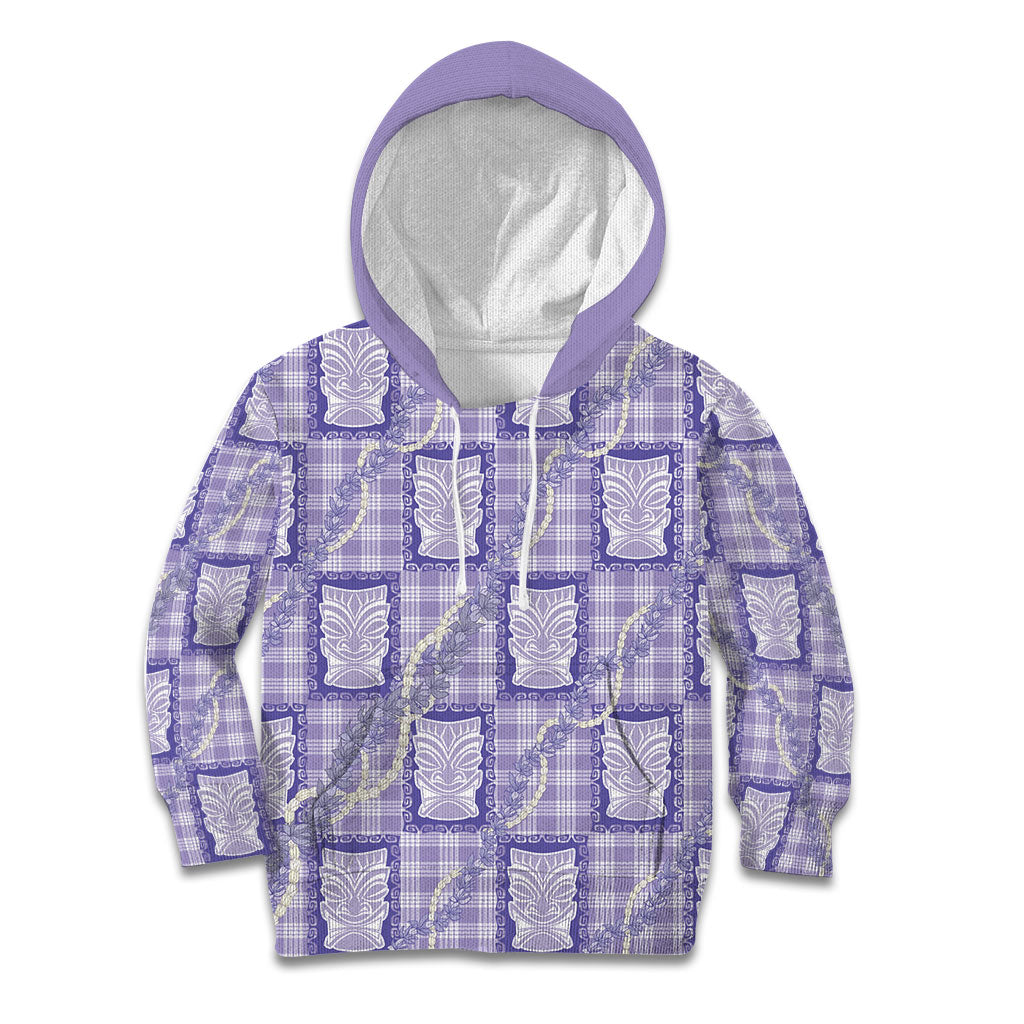 Aloha Hawaii Tiki Palaka Motifs Kid Hoodie Honohono Lei Purple Elegant Vibes LT14 Hoodie Purple - Polynesian Pride
