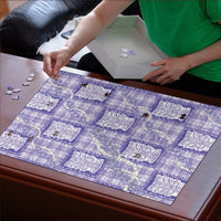 Aloha Hawaii Tiki Palaka Motifs Puzzle Honohono Lei Purple Elegant Vibes LT14 - Polynesian Pride