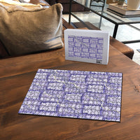 Aloha Hawaii Tiki Palaka Motifs Puzzle Honohono Lei Purple Elegant Vibes LT14 - Polynesian Pride