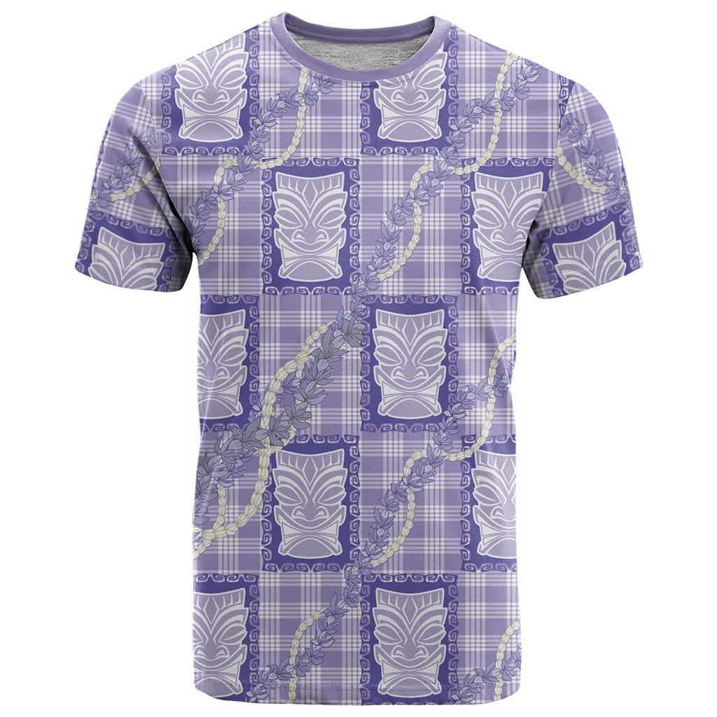 Aloha Hawaii Tiki Palaka Motifs T Shirt Honohono Lei Purple Elegant Vibes LT14 Purple - Polynesian Pride