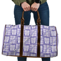 Aloha Hawaii Tiki Palaka Motifs Travel Bag Honohono Lei Purple Elegant Vibes