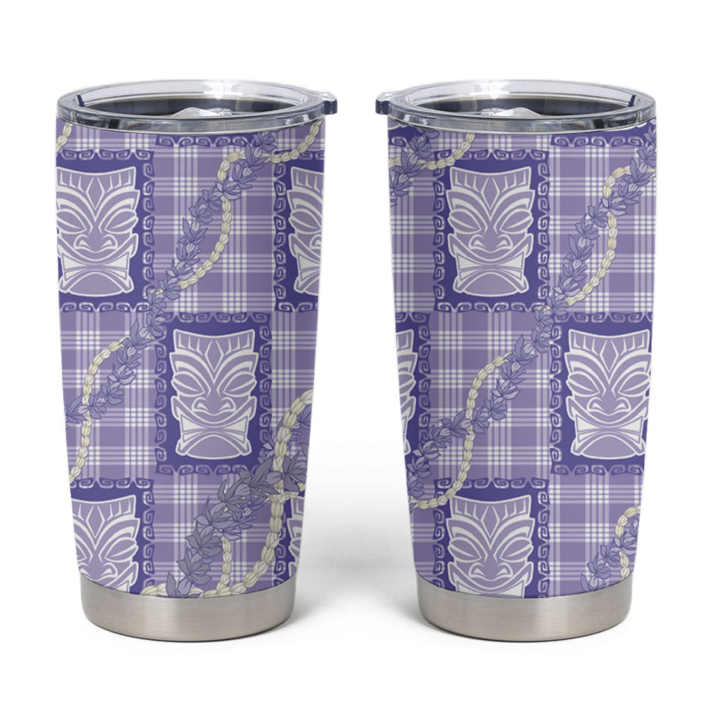 Aloha Hawaii Tiki Palaka Motifs Tumbler Cup Honohono Lei Purple Elegant Vibes LT14 Purple - Polynesian Pride