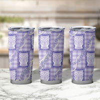 Aloha Hawaii Tiki Palaka Motifs Tumbler Cup Honohono Lei Purple Elegant Vibes