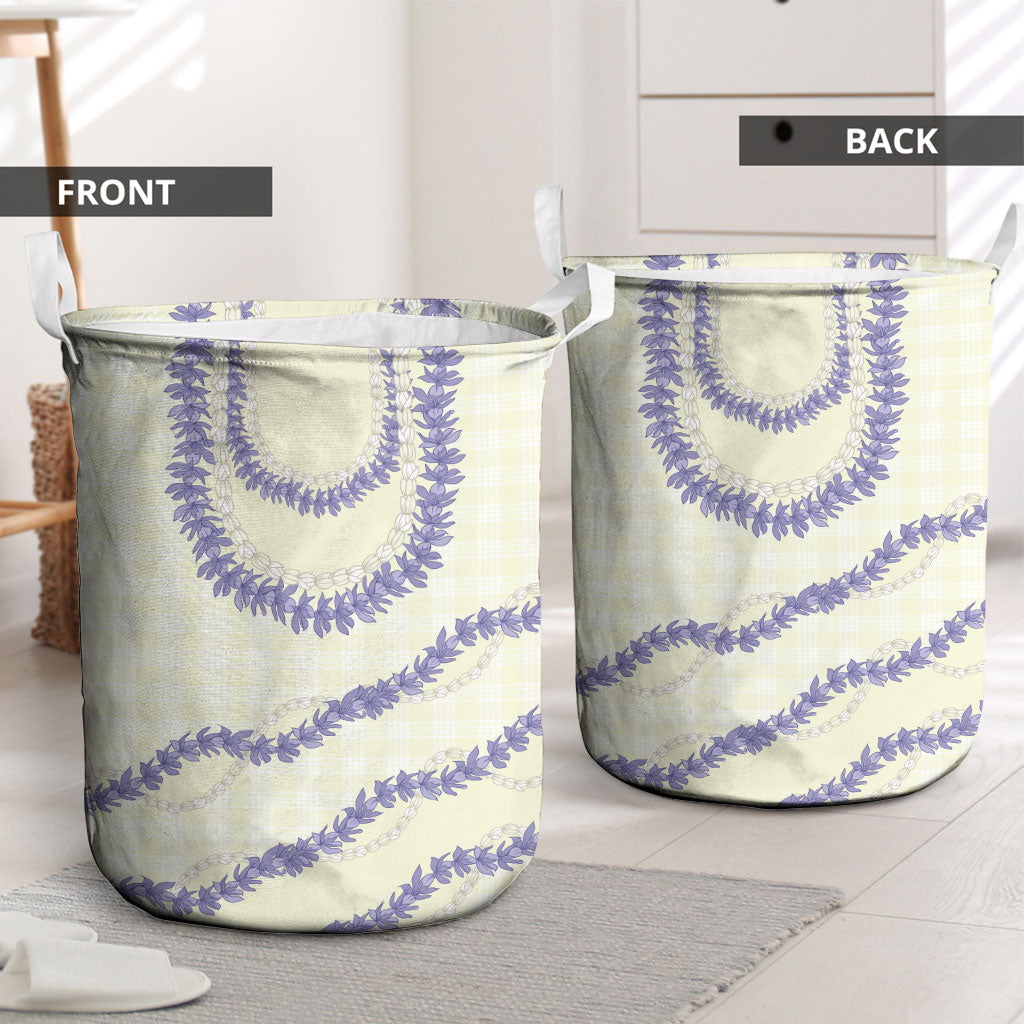 Hawaii Honohono Palaka Motifs Laundry Basket Hawaiian Orchid Lei LT14 - Polynesian Pride