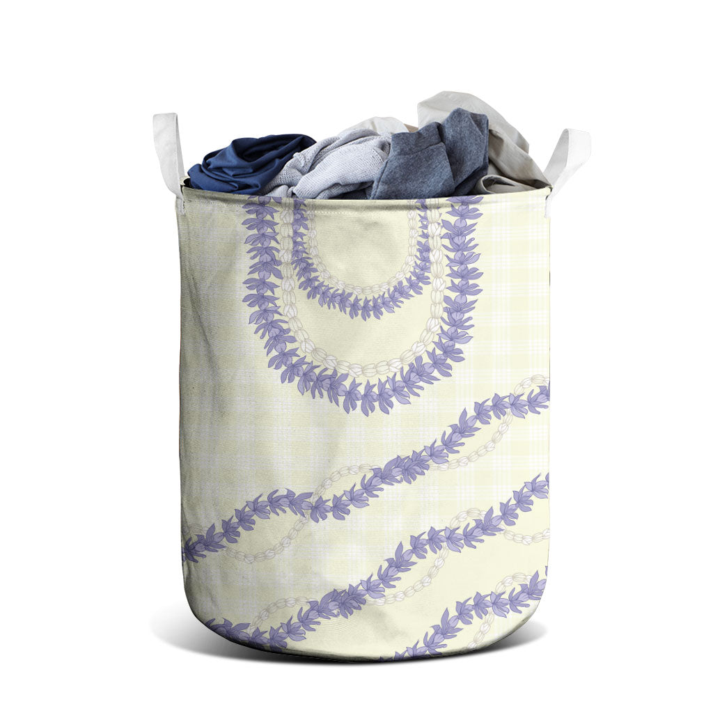 Hawaii Honohono Palaka Motifs Laundry Basket Hawaiian Orchid Lei LT14 - Polynesian Pride