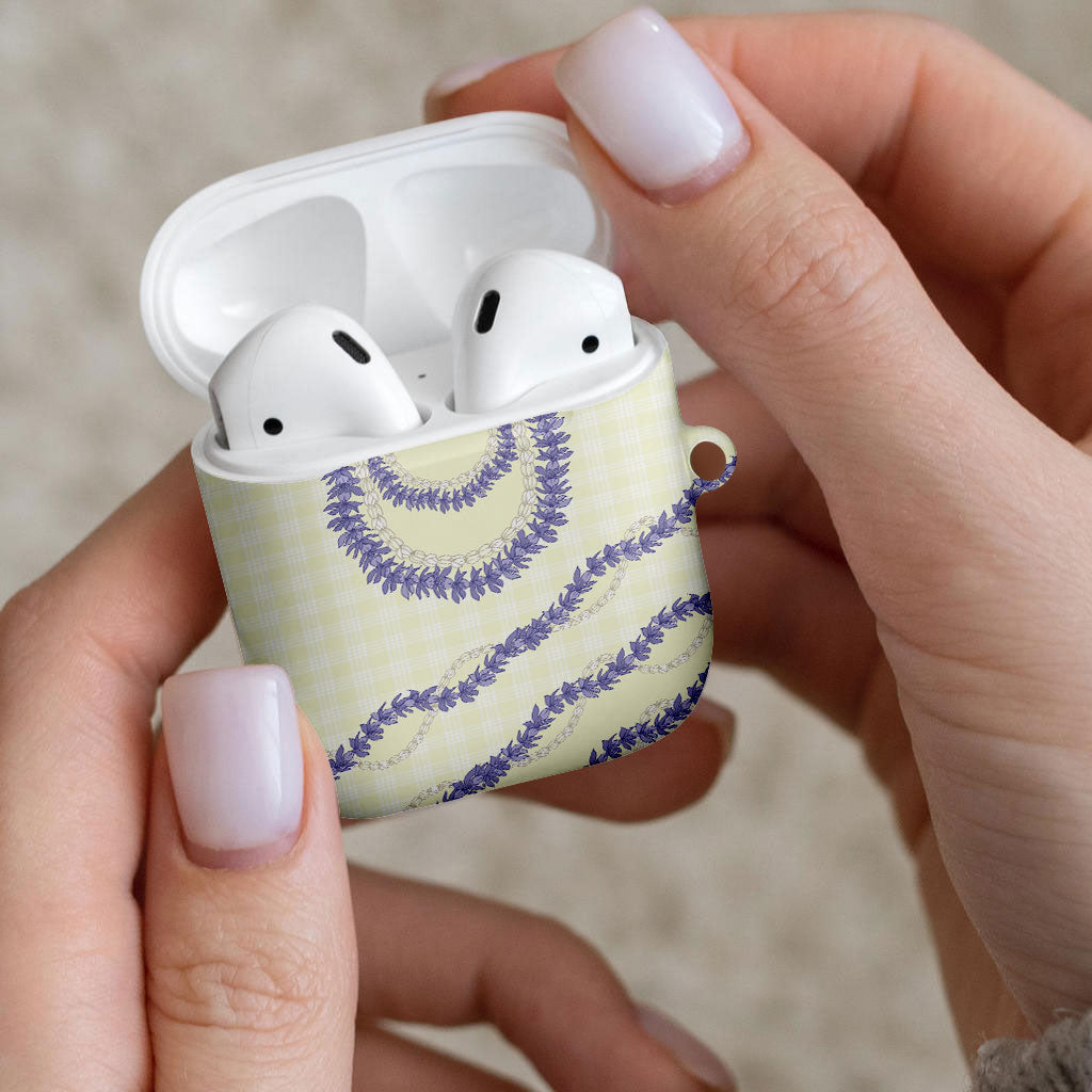Hawaii Honohono Palaka Motifs AirPods Case Hawaiian Orchid Lei LT14 - Polynesian Pride