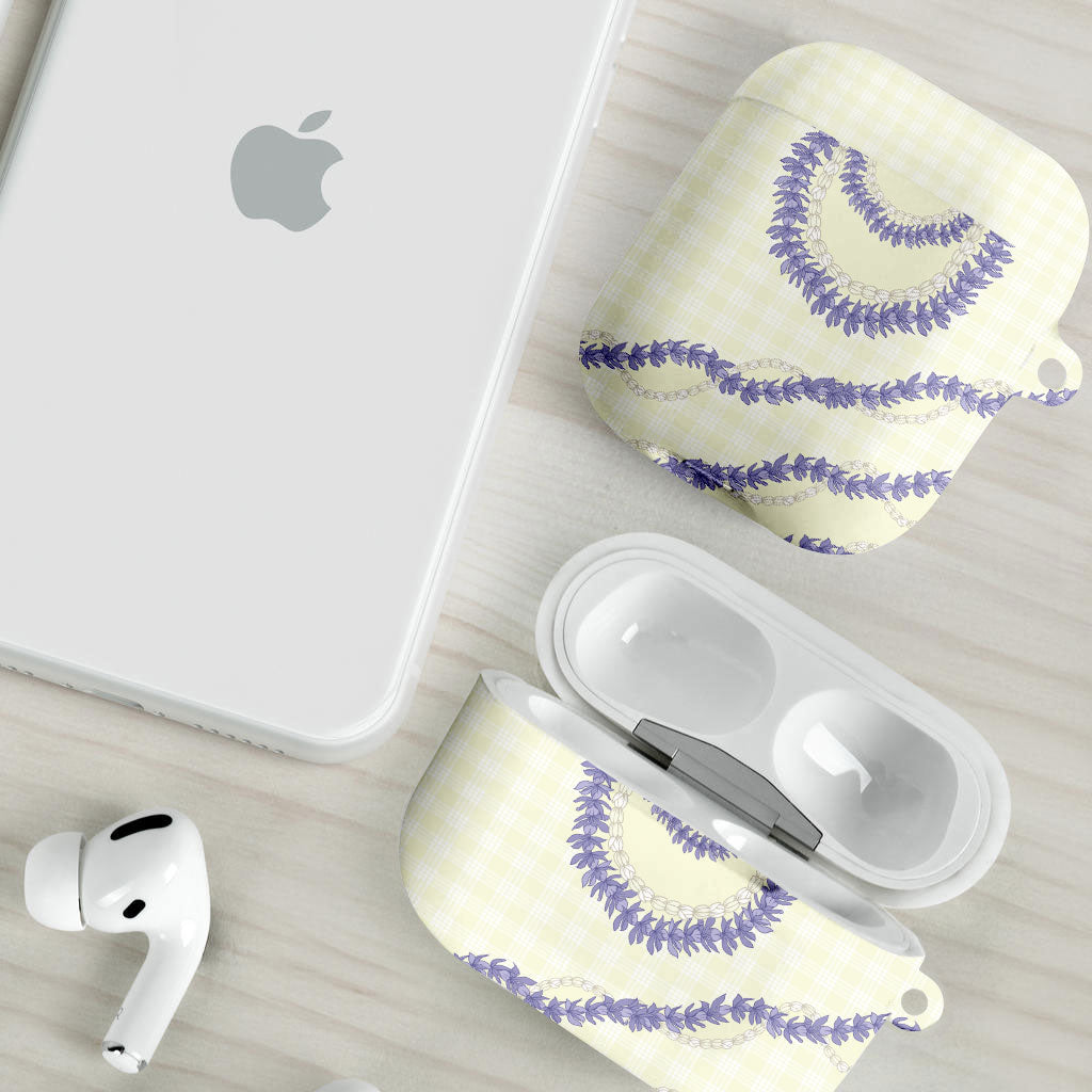 Hawaii Honohono Palaka Motifs AirPods Case Hawaiian Orchid Lei LT14 - Polynesian Pride