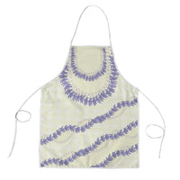 Hawaii Honohono Palaka Motifs Apron Hawaiian Orchid Lei LT14 Cream - Polynesian Pride