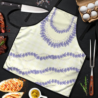 Hawaii Honohono Palaka Motifs Apron Hawaiian Orchid Lei LT14 Cream - Polynesian Pride
