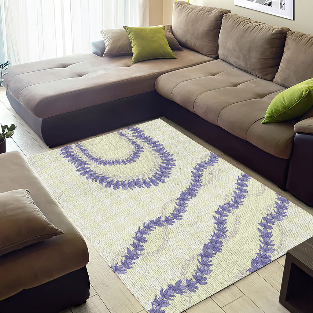 Hawaii Honohono Palaka Motifs Area Rug Hawaiian Orchid Lei LT14 - Polynesian Pride