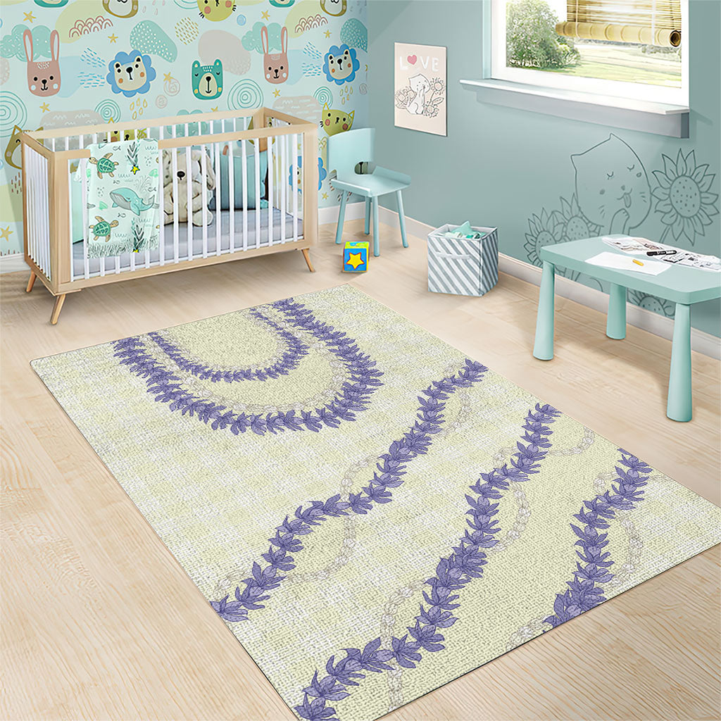 Hawaii Honohono Palaka Motifs Area Rug Hawaiian Orchid Lei LT14 - Polynesian Pride