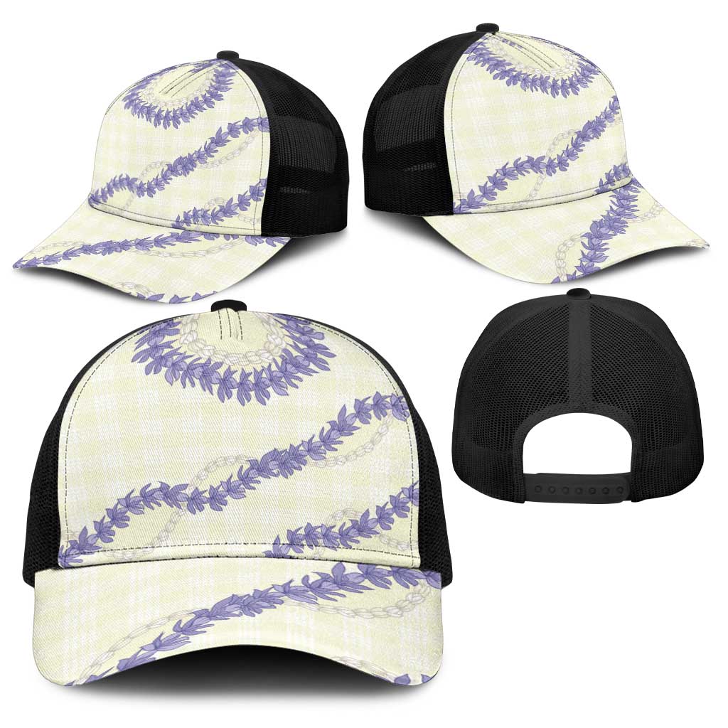 Hawaii Honohono Palaka Motifs Baseball Net Cap Hawaiian Orchid Lei LT14 - Polynesian Pride