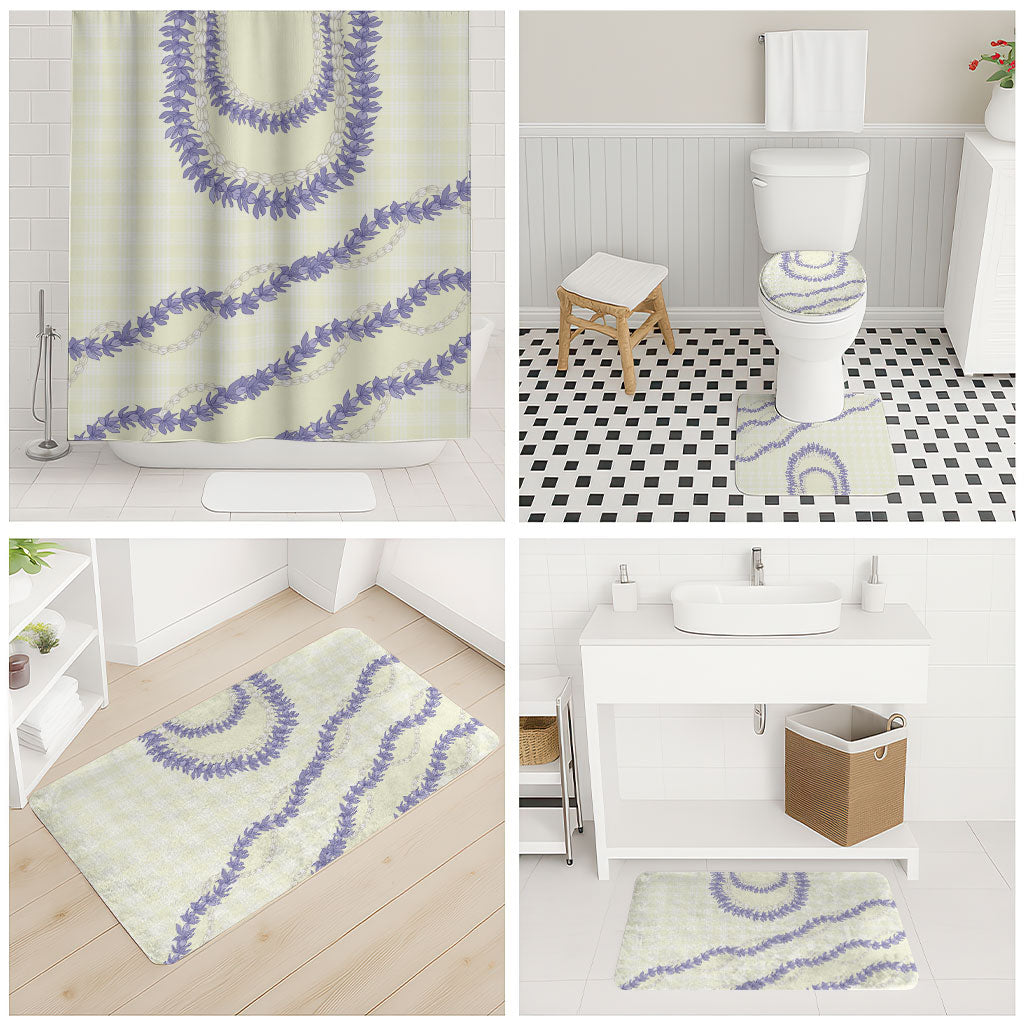 Hawaii Honohono Palaka Motifs Bathroom Set Hawaiian Orchid Lei LT14 - Polynesian Pride