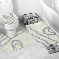 Hawaii Honohono Palaka Motifs Bathroom Set Hawaiian Orchid Lei LT14 Mat Set Only (3 pcs) One Size Cream - Polynesian Pride