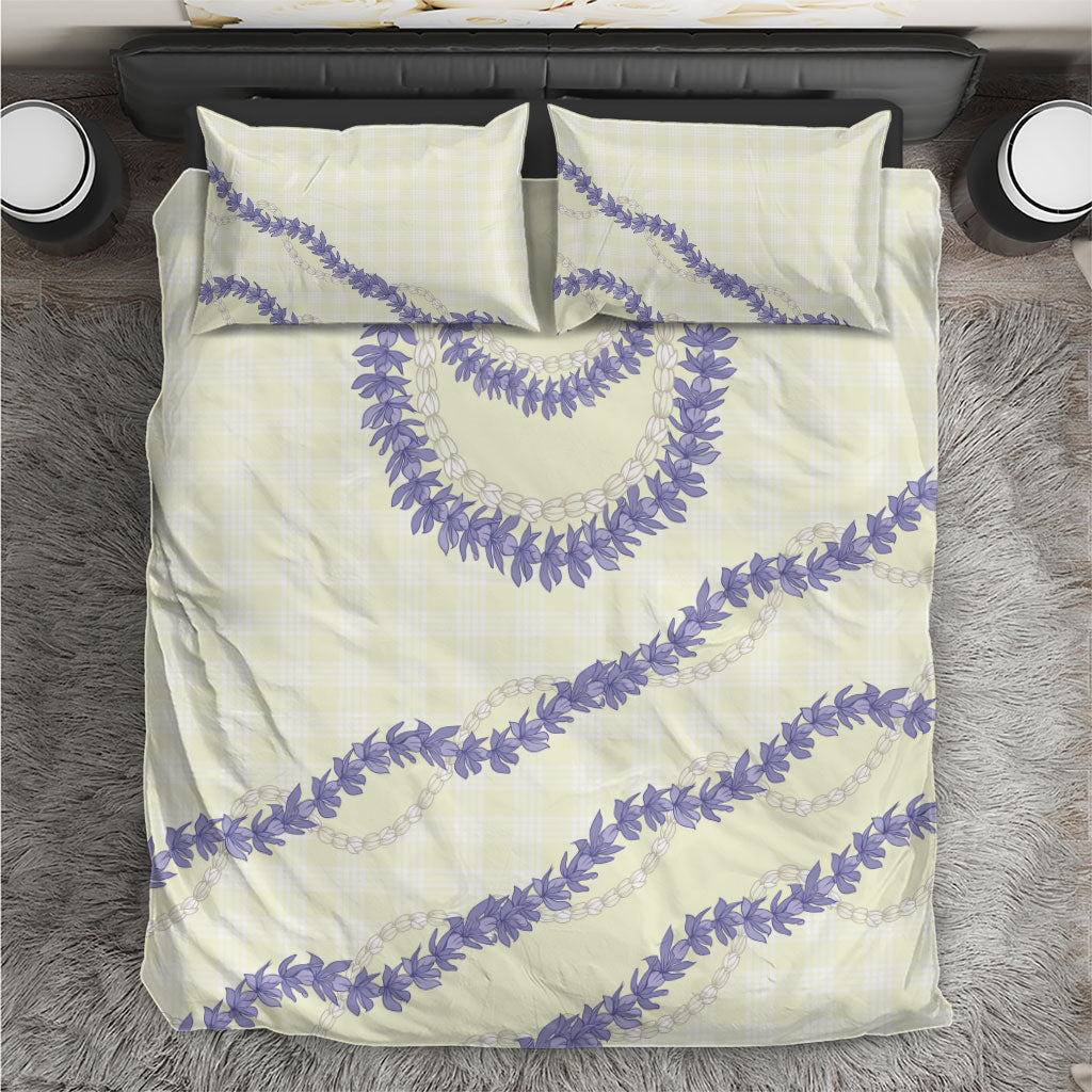 Hawaii Honohono Palaka Motifs Bedding Set Hawaiian Orchid Lei LT14 Cream - Polynesian Pride