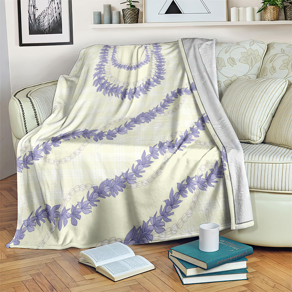 Hawaii Honohono Palaka Motifs Blanket Hawaiian Orchid Lei