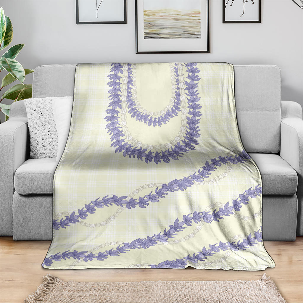 Hawaii Honohono Palaka Motifs Blanket Hawaiian Orchid Lei