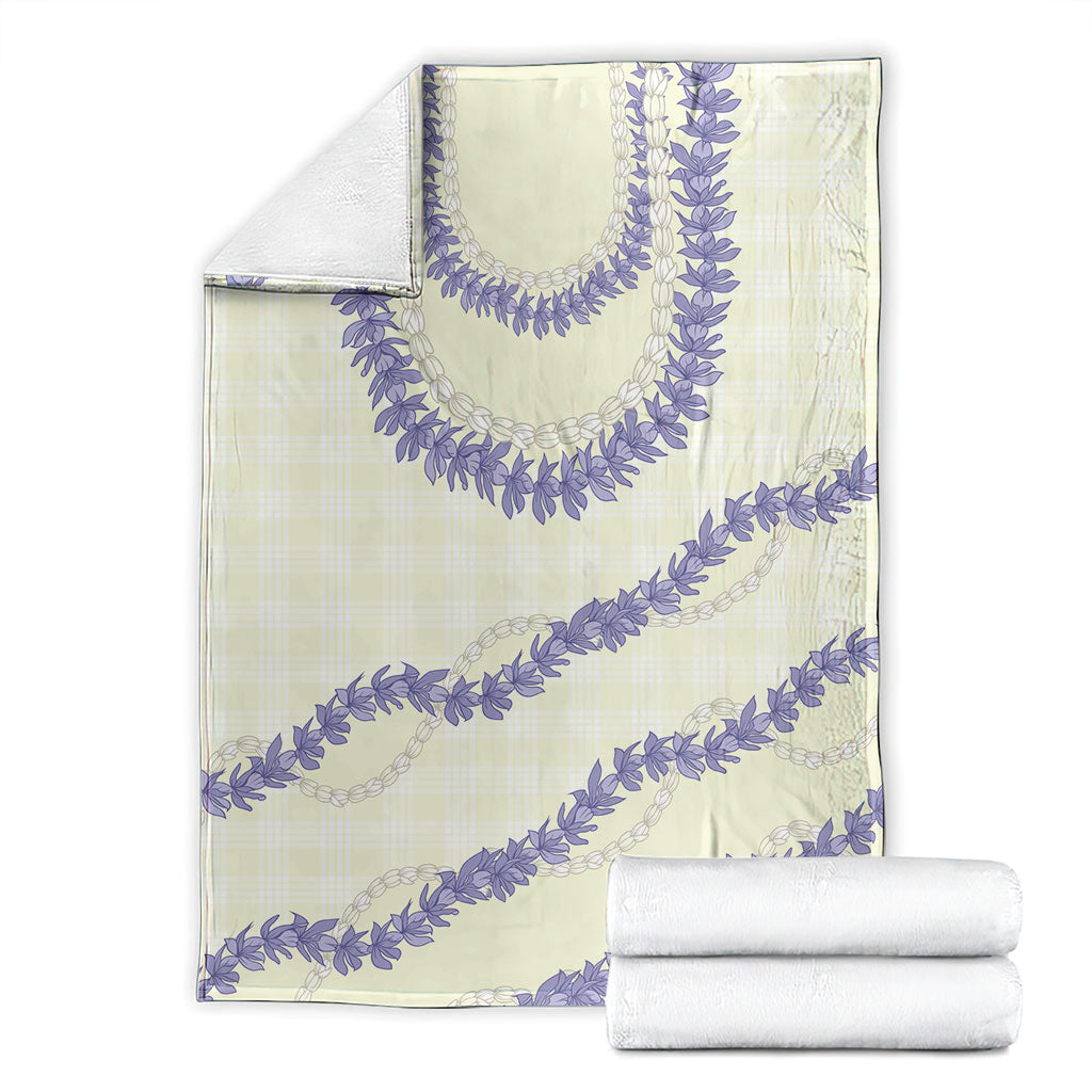 Hawaii Honohono Palaka Motifs Blanket Hawaiian Orchid Lei