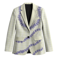 Hawaii Honohono Palaka Motifs Blazer Hawaiian Orchid Lei LT14 Unisex Cream - Polynesian Pride