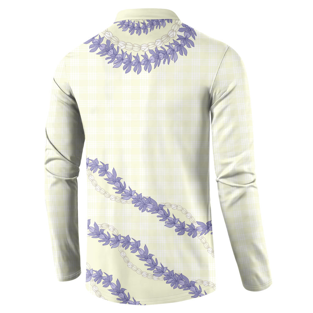 Hawaii Honohono Palaka Motifs Button Sweatshirt Hawaiian Orchid Lei LT14 - Polynesian Pride