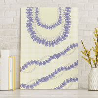 Hawaii Honohono Palaka Motifs Canvas Wall Art Hawaiian Orchid Lei LT14 Without Frame Cream - Polynesian Pride