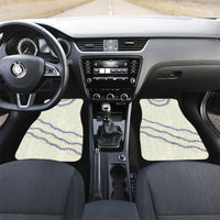 Hawaii Honohono Palaka Motifs Car Mats Hawaiian Orchid Lei LT14 Set 2pcs - Front Cream - Polynesian Pride