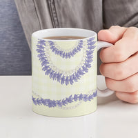 Hawaii Honohono Palaka Motifs Ceramic Mug Hawaiian Orchid Lei LT14 - Polynesian Pride
