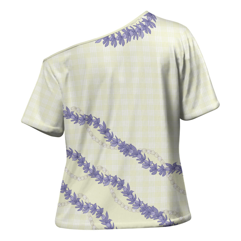 Hawaii Honohono Palaka Motifs Cross Shoulder Shirt Hawaiian Orchid Lei LT14 - Polynesian Pride