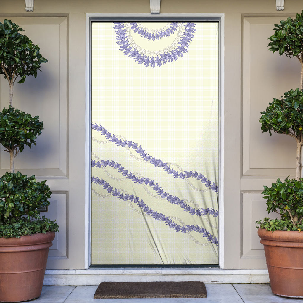 Hawaii Honohono Palaka Motifs Door Cover Hawaiian Orchid Lei LT14 Cream - Polynesian Pride