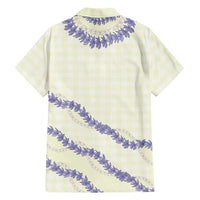 Hawaii Honohono Palaka Motifs Family Matching Summer Maxi Dress and Hawaiian Shirt Hawaiian Orchid Lei
