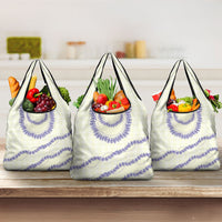 Hawaii Honohono Palaka Motifs Grocery Bag Hawaiian Orchid Lei