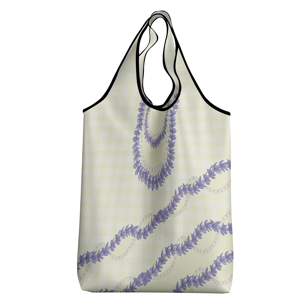 Hawaii Honohono Palaka Motifs Grocery Bag Hawaiian Orchid Lei