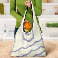 Hawaii Honohono Palaka Motifs Grocery Bag Hawaiian Orchid Lei