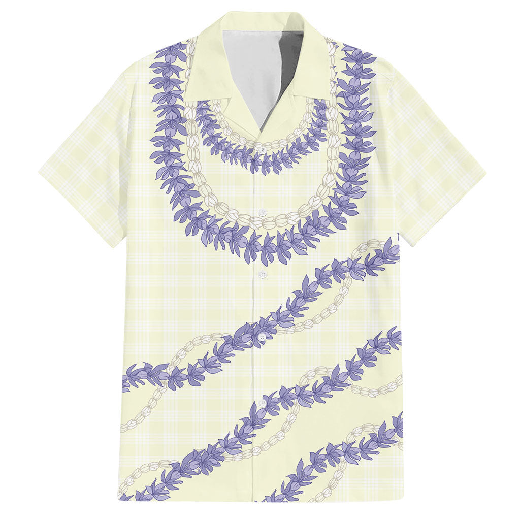 Hawaii Honohono Palaka Motifs Hawaiian Shirt Hawaiian Orchid Lei LT14 Cream - Polynesian Pride
