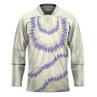 Hawaii Honohono Palaka Motifs Hockey Jersey Hawaiian Orchid Lei LT14 Unisex Cream - Polynesian Pride