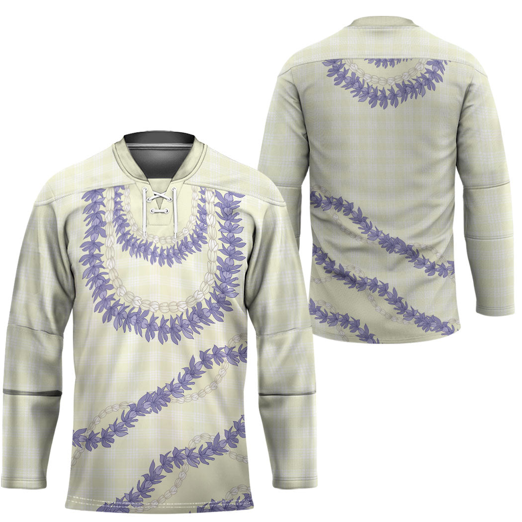 Hawaii Honohono Palaka Motifs Hockey Jersey Hawaiian Orchid Lei LT14 - Polynesian Pride
