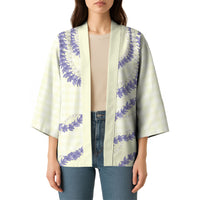Hawaii Honohono Palaka Motifs Kimono Hawaiian Orchid Lei LT14 - Polynesian Pride